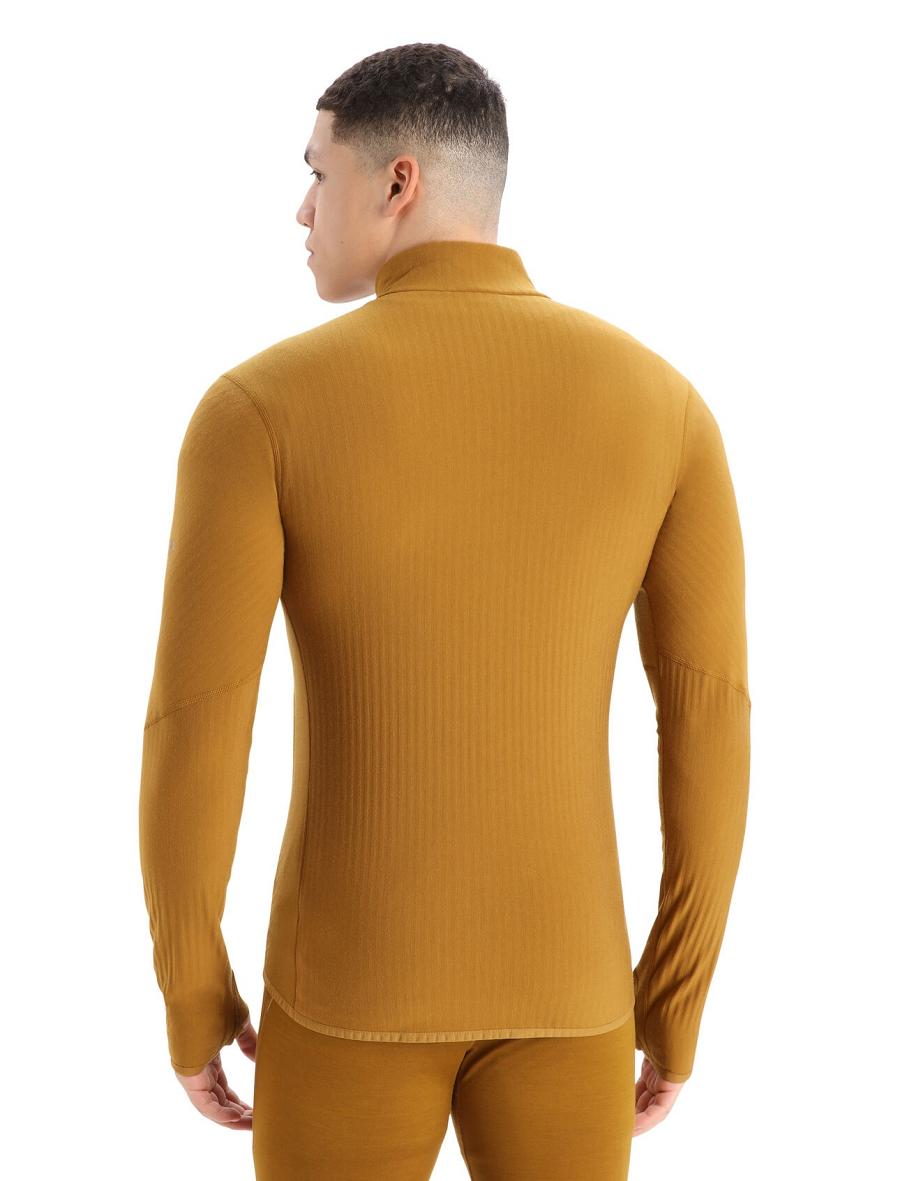 Kurtka Icebreaker RealFleece™ Merino Descender Long Sleeve Zip Męskie Brązowe | PL 1705QMAZ